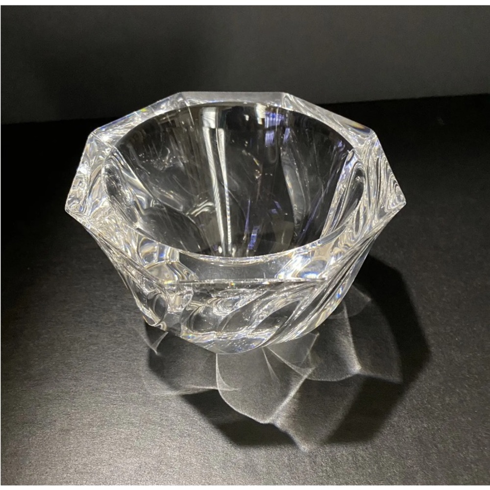 Orrefors Crystal Residence Swirl Clear 5" Round Bowl/Candy Dish, Swedish